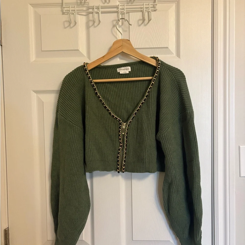 Lovers + Friends Olive Chain-Trimmed Cardigan - Picture 1 of 4
